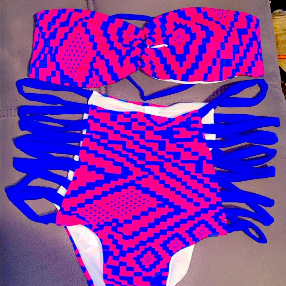 Blue and Pink bikini